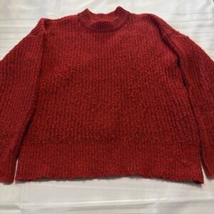 Sonoma Goods For Life Red Marl Textured Knit Crewneck Sweater Mens Large